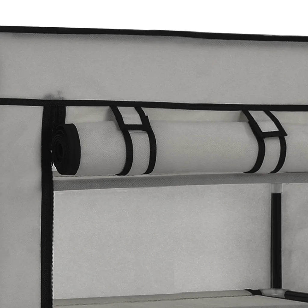 Scarpiera Coperta-Scaffale per scarpe Grigia 58x28x106 cm in Tessuto
