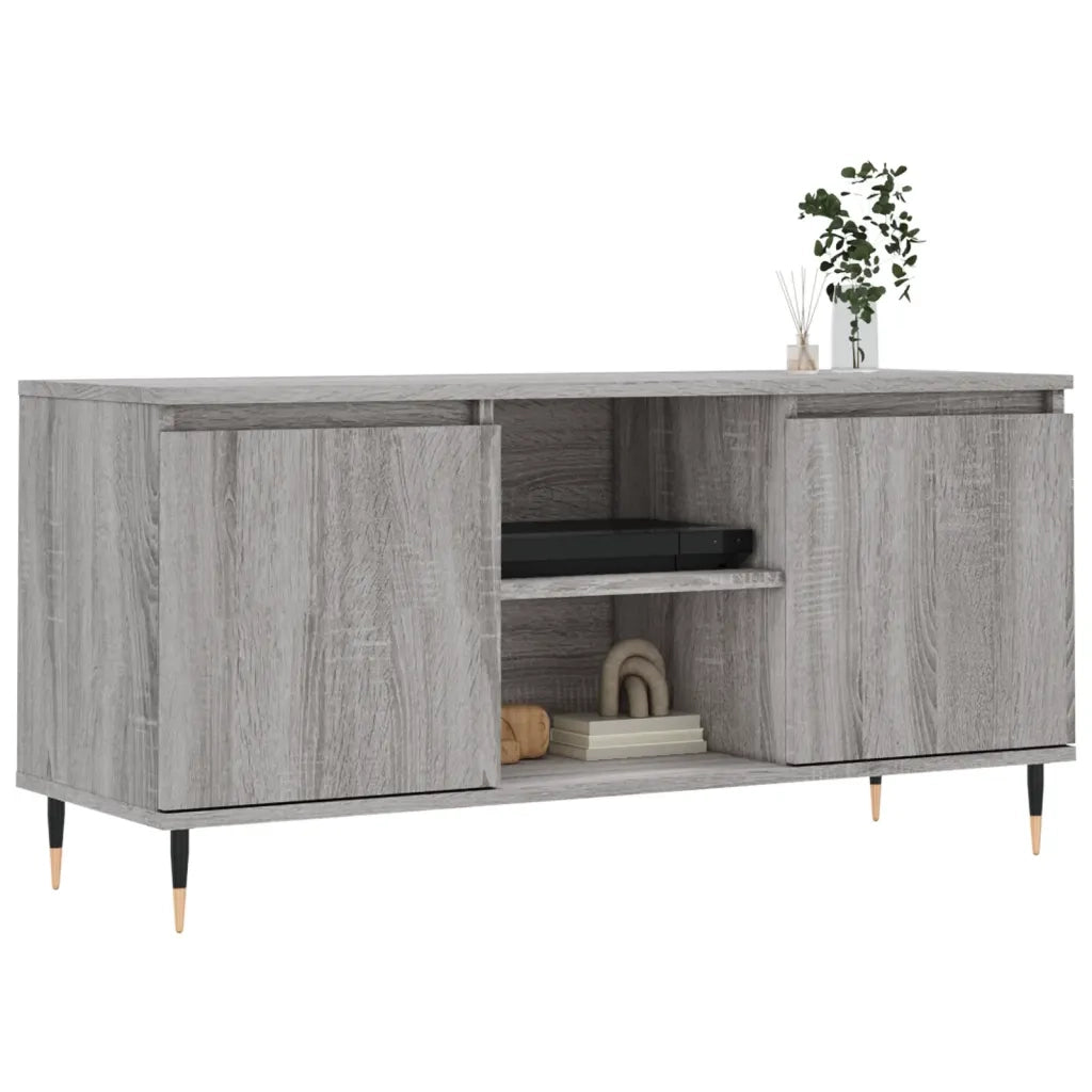 vidaXL Mobile Porta TV Grigio Sonoma 104x35x50 cm in Legno Multistrato