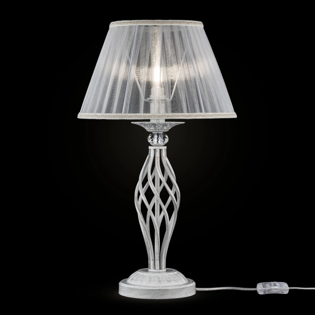Lampada da tavolo Elegant in Metallo Grace Bianco con Oro