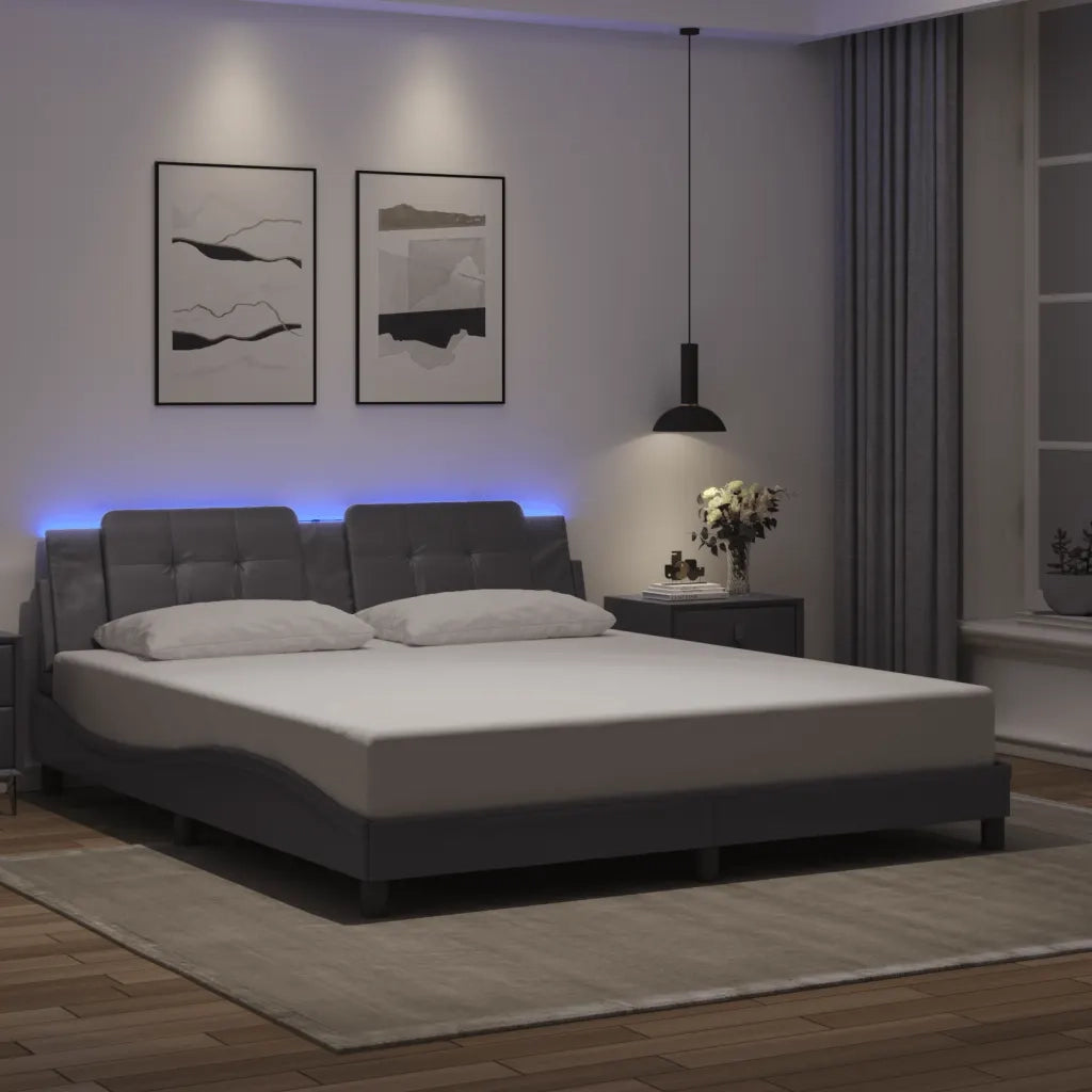 Giroletto con LED senza Materasso Zadar Grigio 180x200 cm 3214127