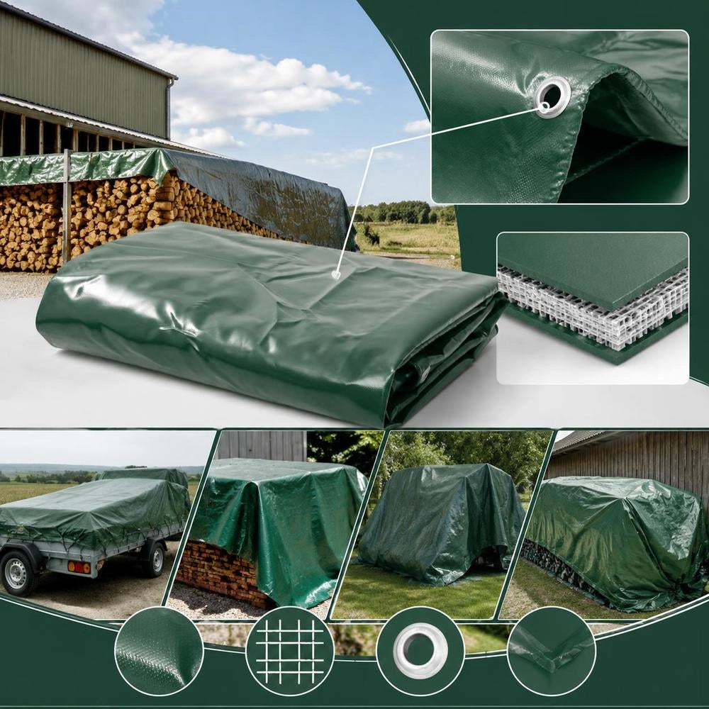 Tarpaulin 650 G/square Meter 6 X 8 M Green