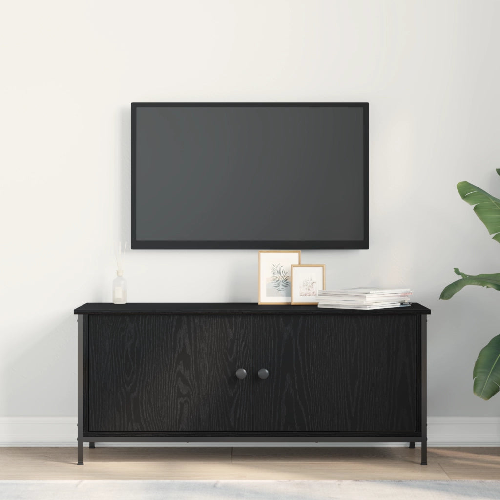 TV Stand in Rovere Nero Rovere Nero Truciolato, Metallo