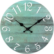 Orologio a muro in legno da 25cm, senza cornice, con movimento silenzioso a quarzo, moderno, stile rustico costiero, stile rurale, orologio da parete, decorazione, soggiorno, camera da letto, cucina, verde