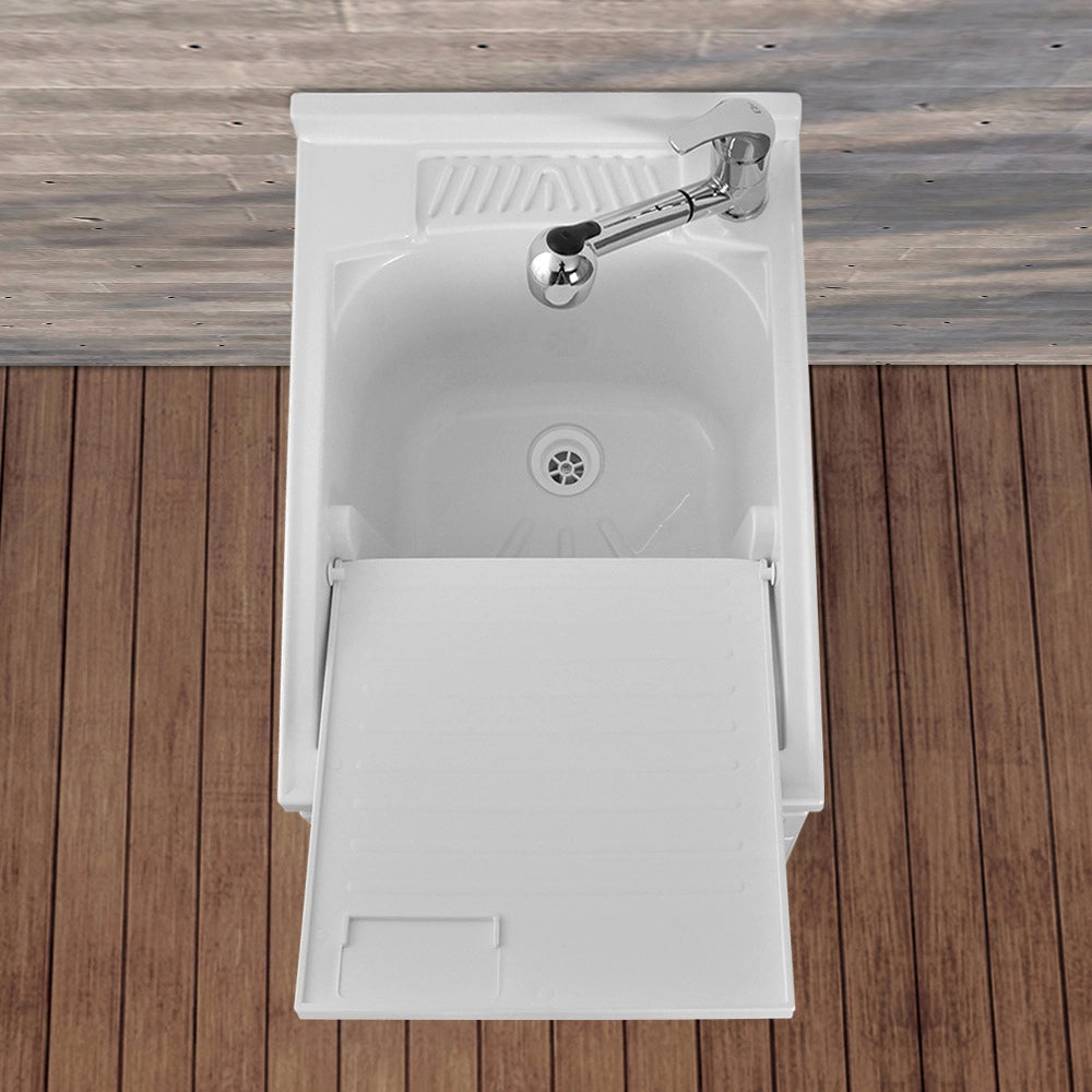 Mobile Lavatoio in Kit 45x60 cm con Vasca in Resina colore Bianco