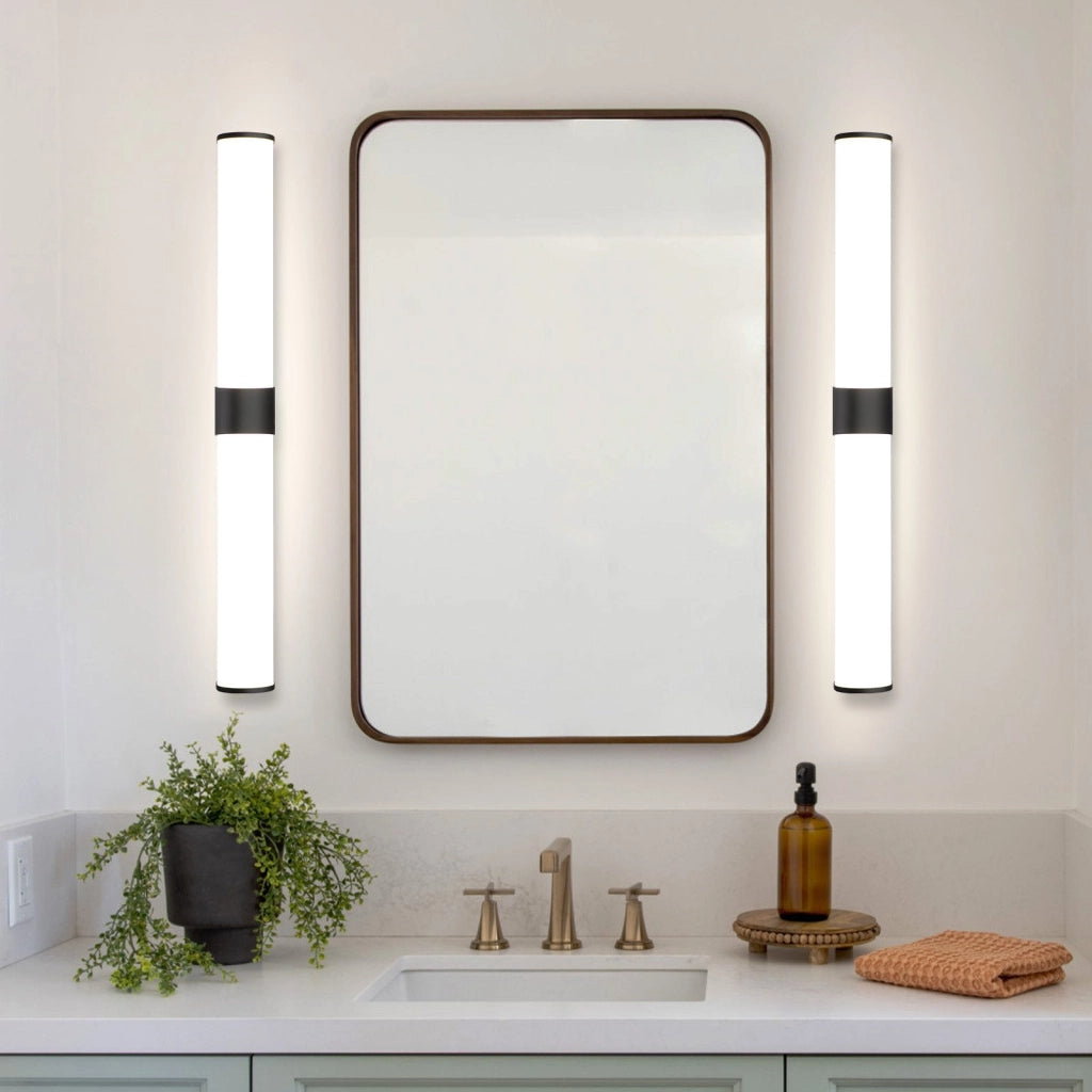 ZMH Lampada da Parete a LED per Specchio da Bagno Nera 60 cm 8 W IP44 per Camera da Letto
