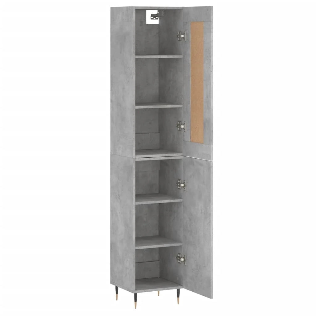 Credenza buffet cassettiera mobile contenitore organizer cucina soggiorno soggiorno alto 34,5 x 34 x 180 cm derivati ​​del legno grigio 02_0034424