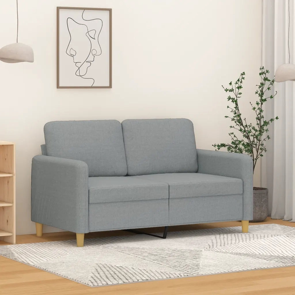 Divano a 2 Posti-Sofa 2 Posti Grigio Chiaro 120 cm in Tessuto 108905
