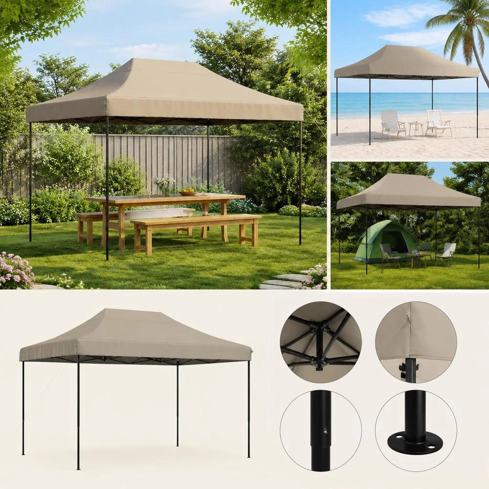 Party Tent, Foldable Pop-up, Taupe, 410x279x315 Cm