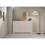Madia moderna 3 ante 130x40x83 cm Lumina - Bianco Lucido