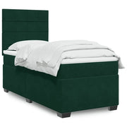 Giroletto a Molle con Materasso Verde Scuro 90x190 cm Velluto 3293089
