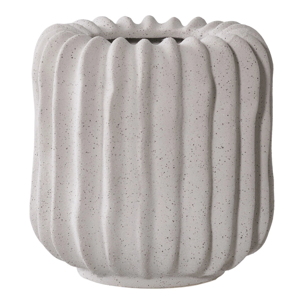 Portavaso in ceramica grigia costolata House Nordic ø15x15 cm