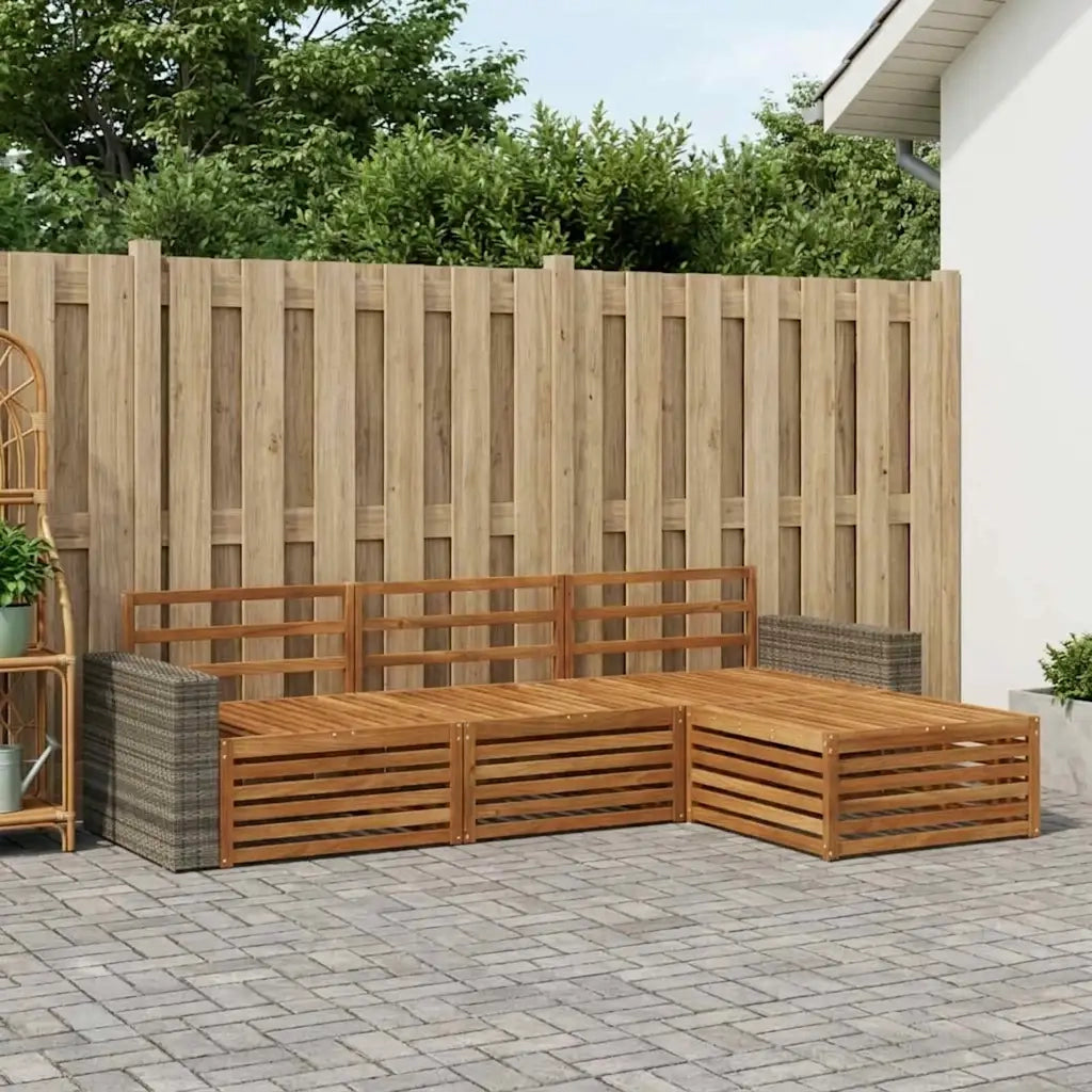 Set di divani da esterno 4 pcs Naturale
