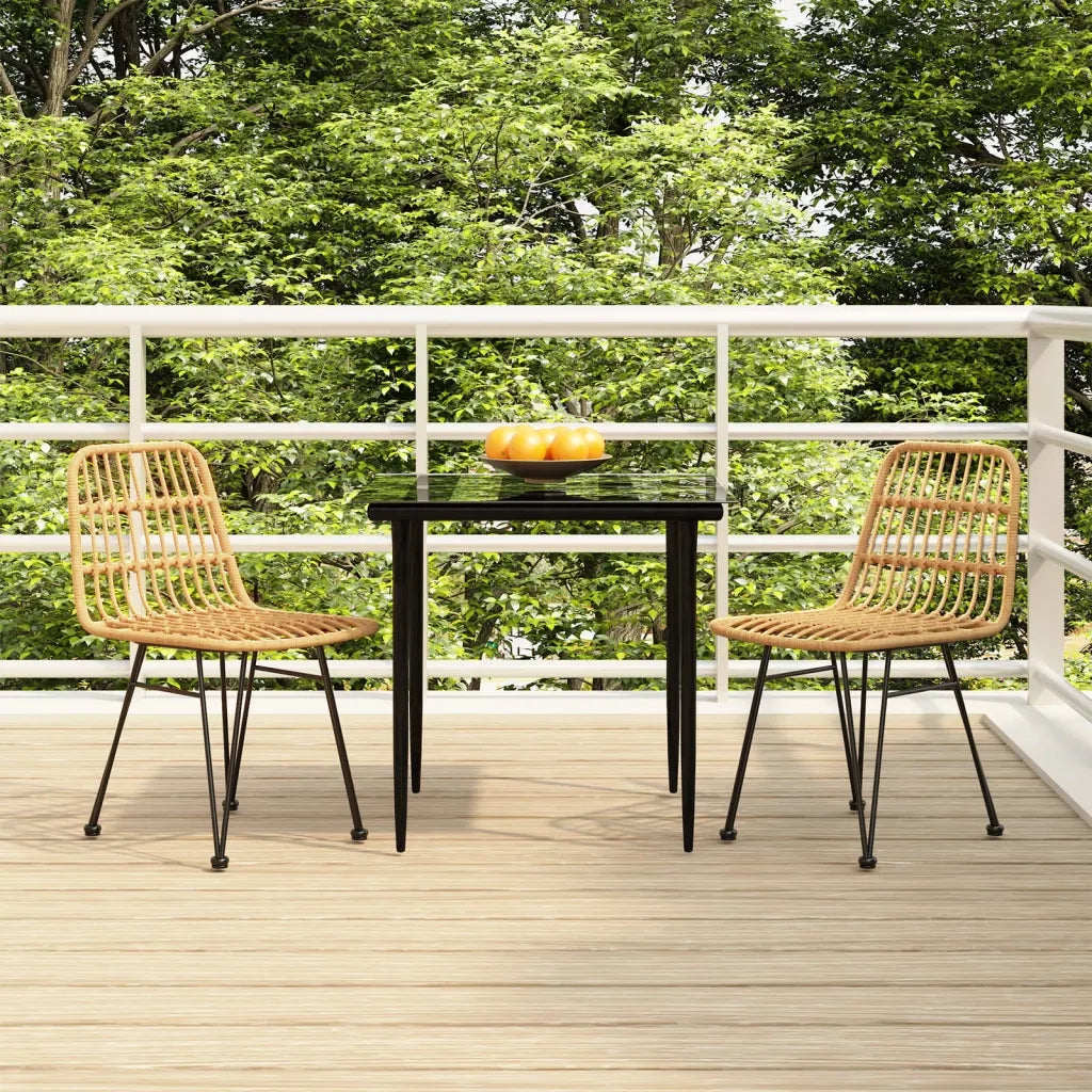 Set da Pranzo da Giardino 3 pz | Set Salotto da Giardino in Polyrattan