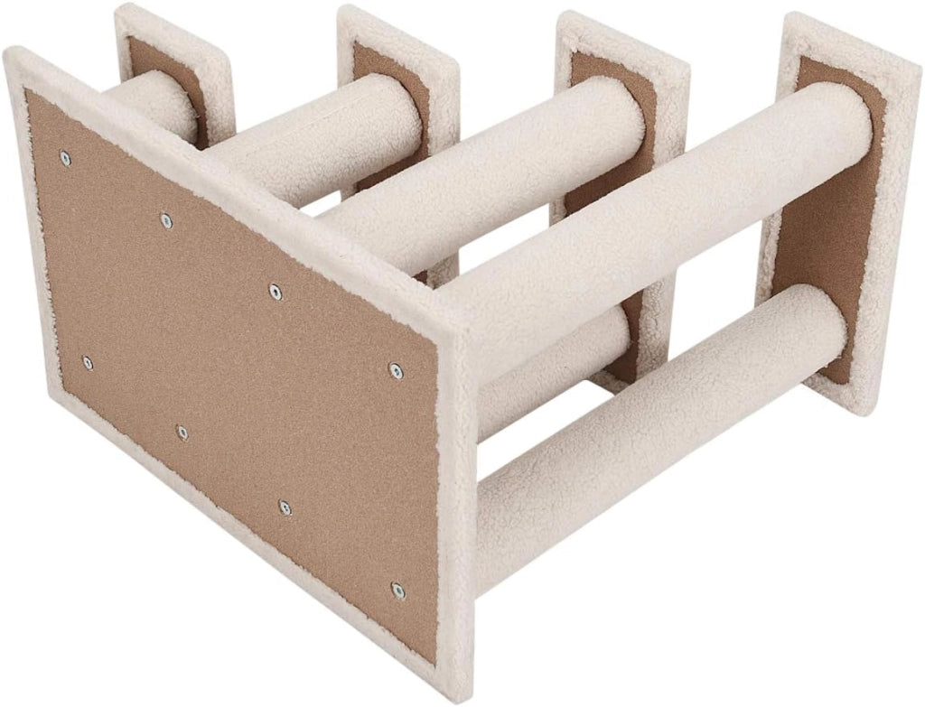 Scala per gatti a 4 livelli, scala per gatti fino a 25 kg, scala per cani, albero da arrampicata per gatti, 61 x 41 x 60 cm (beige)