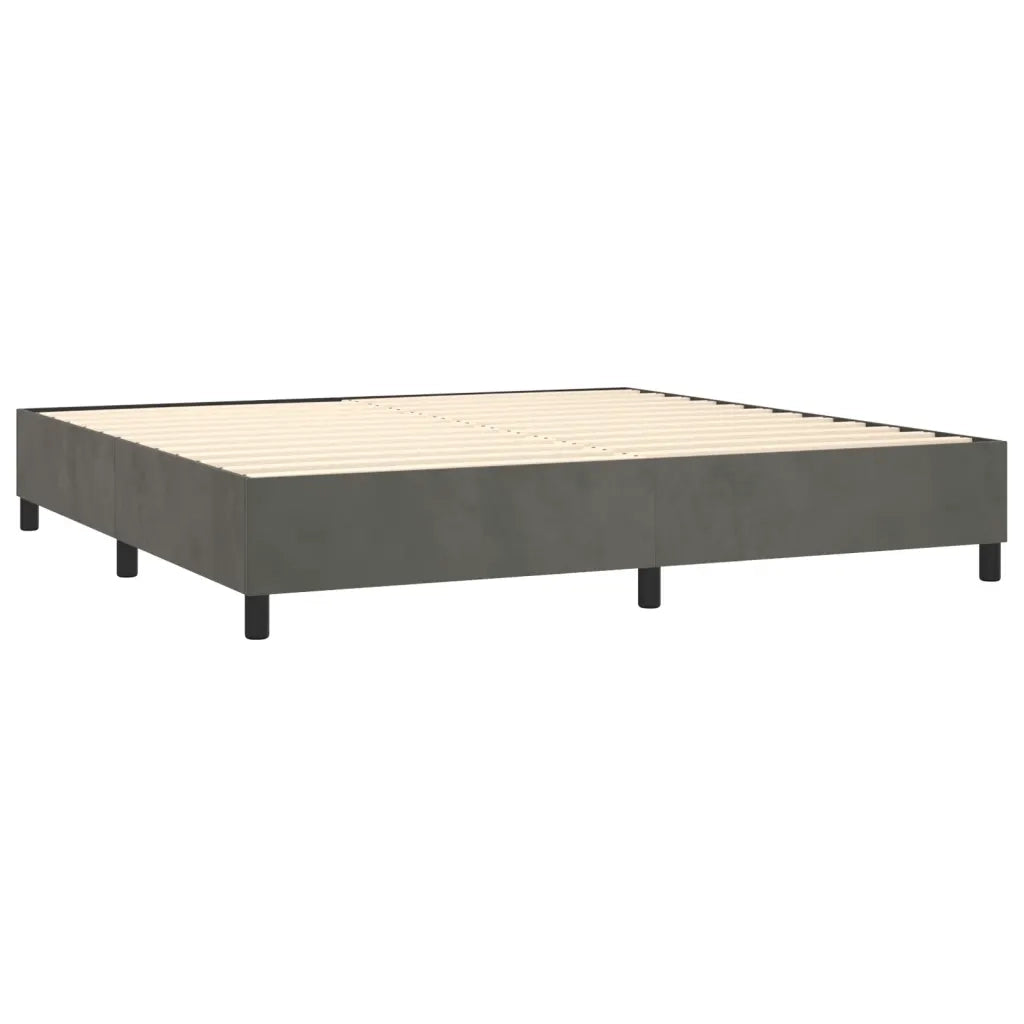 Letto a Molle con Materasso e LED Grigio Scuro 200x200 cm 3139644