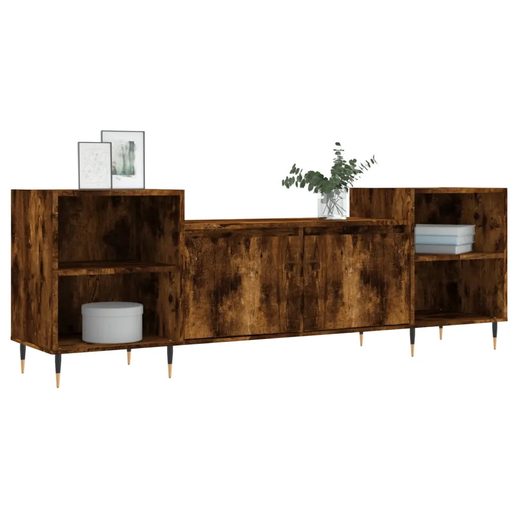 Mobile TV Rovere Fumo 160x35x55 cm in Legno Multistrato 831337
