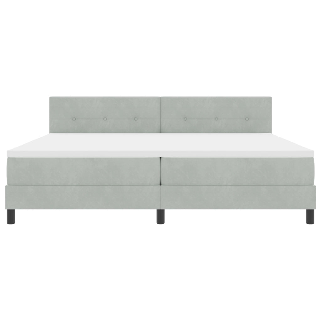Letto con Box Spring e Materasso  Grigio Chiaro 200x200 cm Velluto