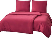 Set di coperte di letto a microfibra, rosso vino, 4 pezzi, 135 x 200 cm