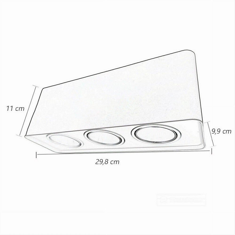 Trade Shop - Portafaretto Triplo Orientabile Da Soffitto Bianco Per Faretto Gu10 Gu5.3 P34-b3 -
