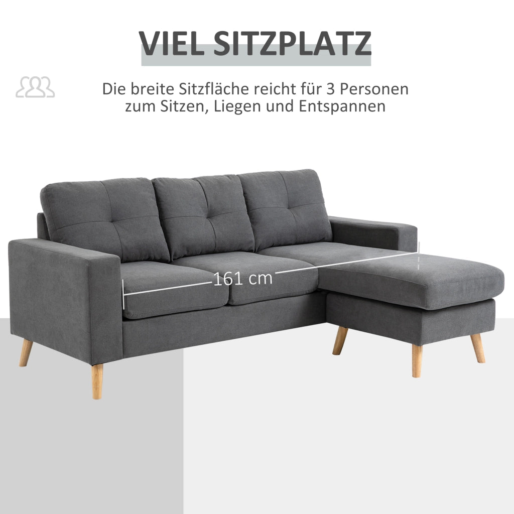 Divano Angolare ¨C zephmum ¨C Tessuto Grigio
