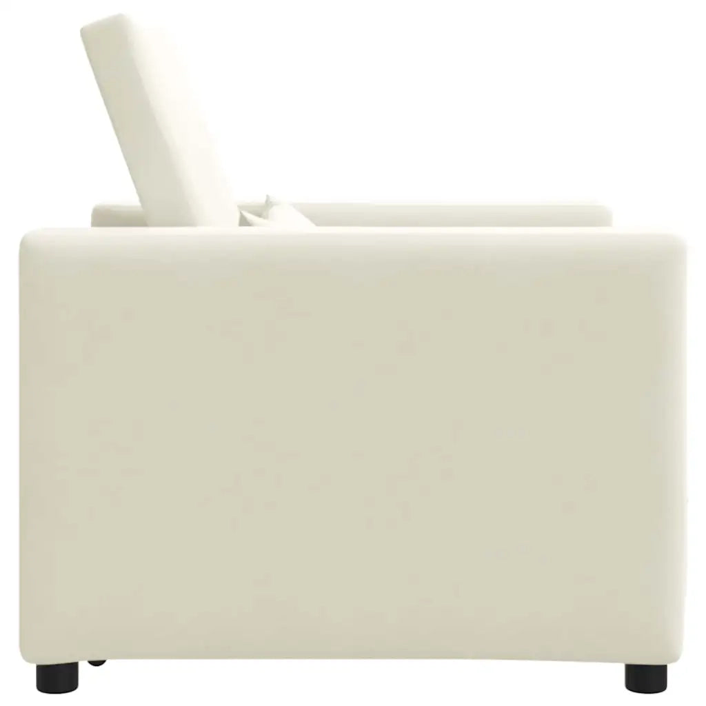 vidaXL Divano Letto Singolo Crema 90 x 165 x 87 cm Velluto