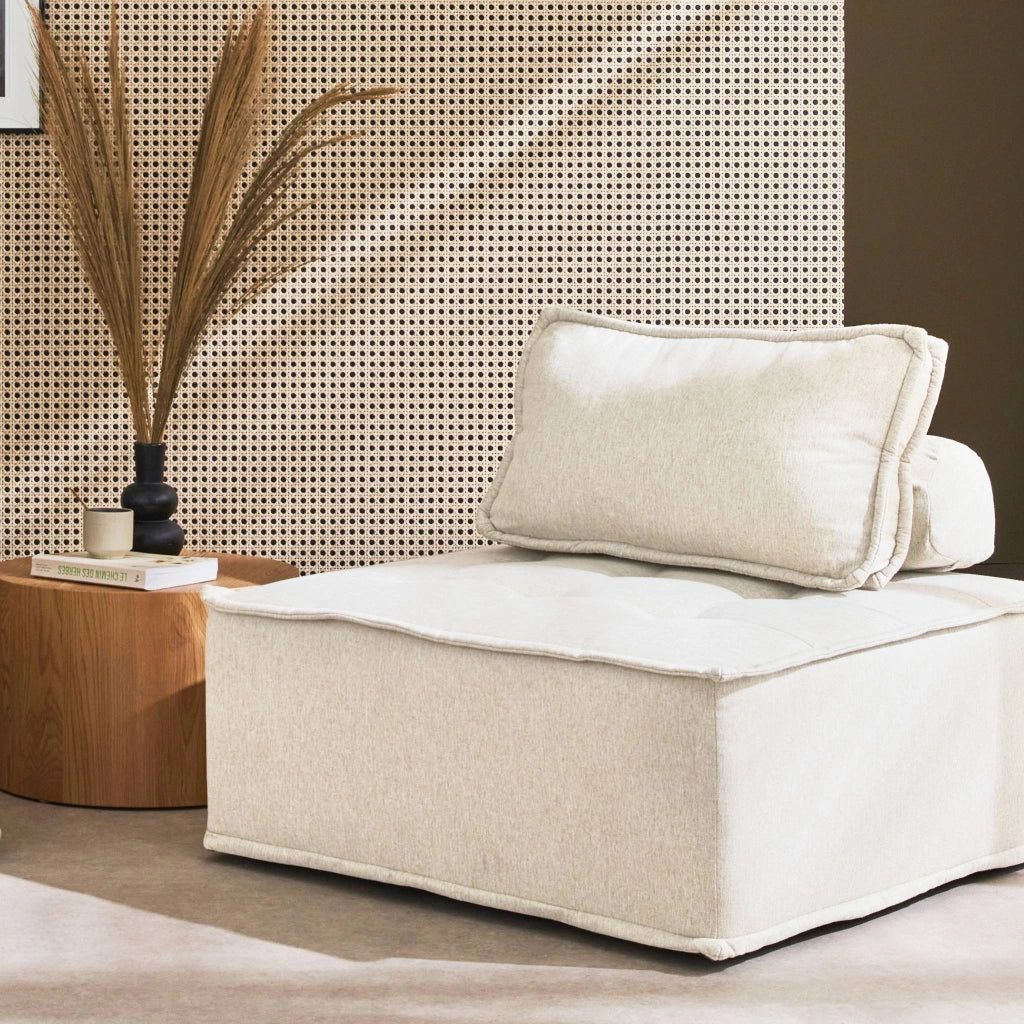 Modulo per divano modulare, 1 posto, crema
