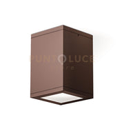 GES1012- PLAFONIERA QUADRATA IN ALLUMINIO COLORE RUGGINE 1 LUCE ATTCCO E27 IP65
