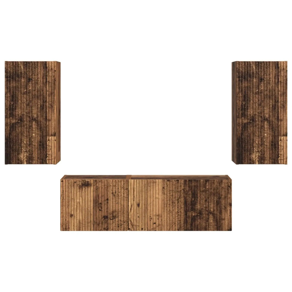 Set di Mobiletto da TV a Parete 4 pcs Legno vecchio 3408914
