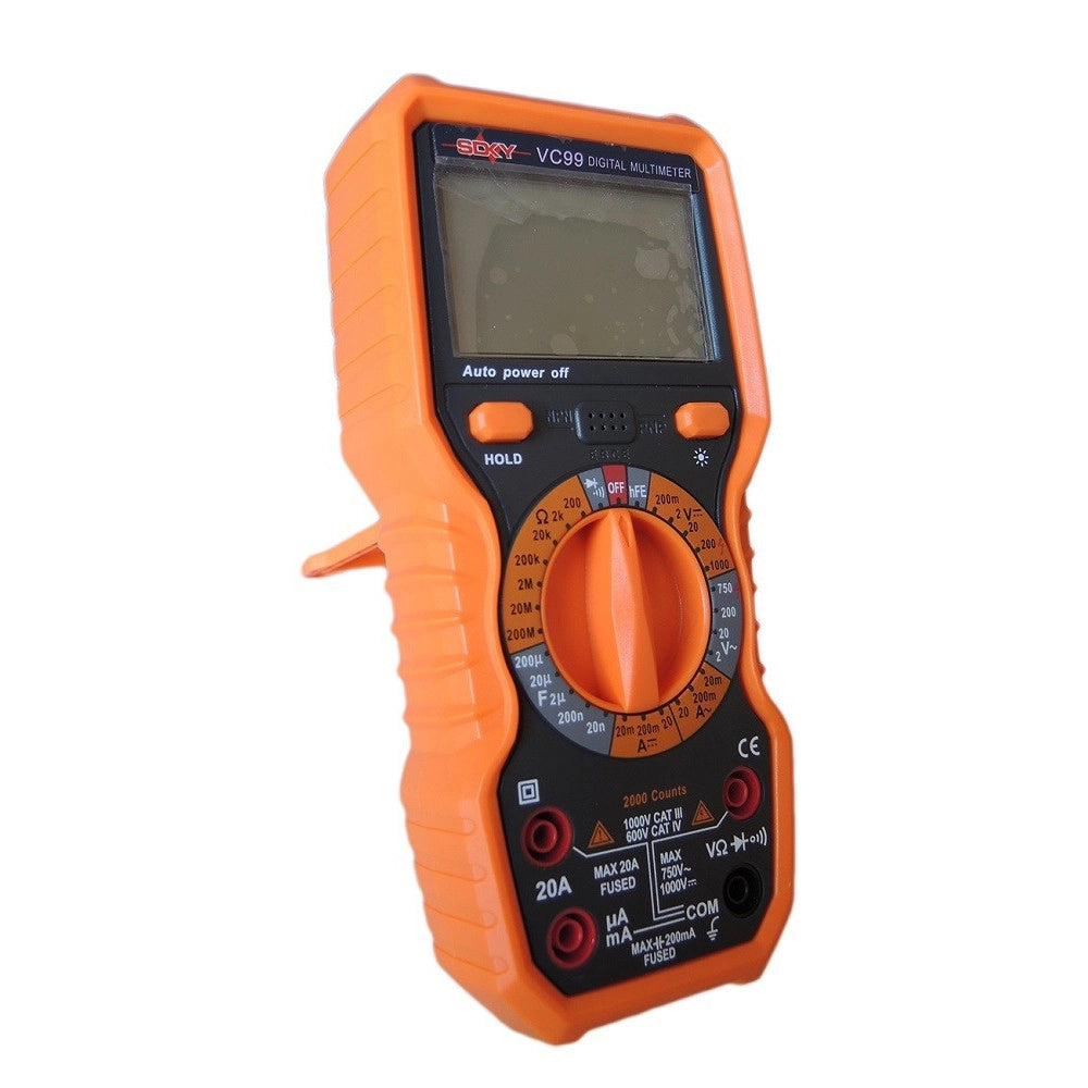 Trade Shop - Multimetro Digitale Tester Professionale Volt Ampere Farad Ohm Puntali Vc99 -