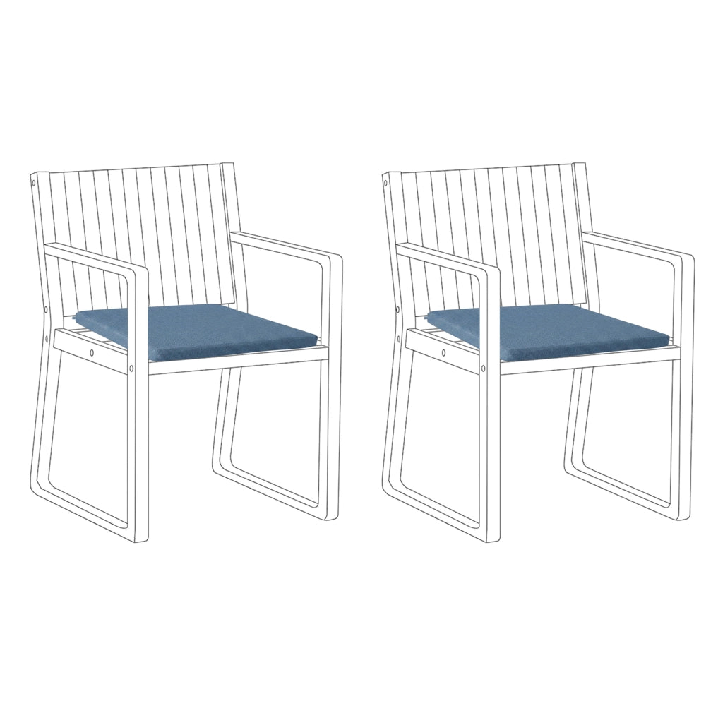 Set di 2 cuscini per sedie da giardino in tessuto di poliestere blu resistente ai raggi UV