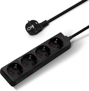 Scatola di connessione quadrupla con protezione contatto, cavo 1,5 m, nero