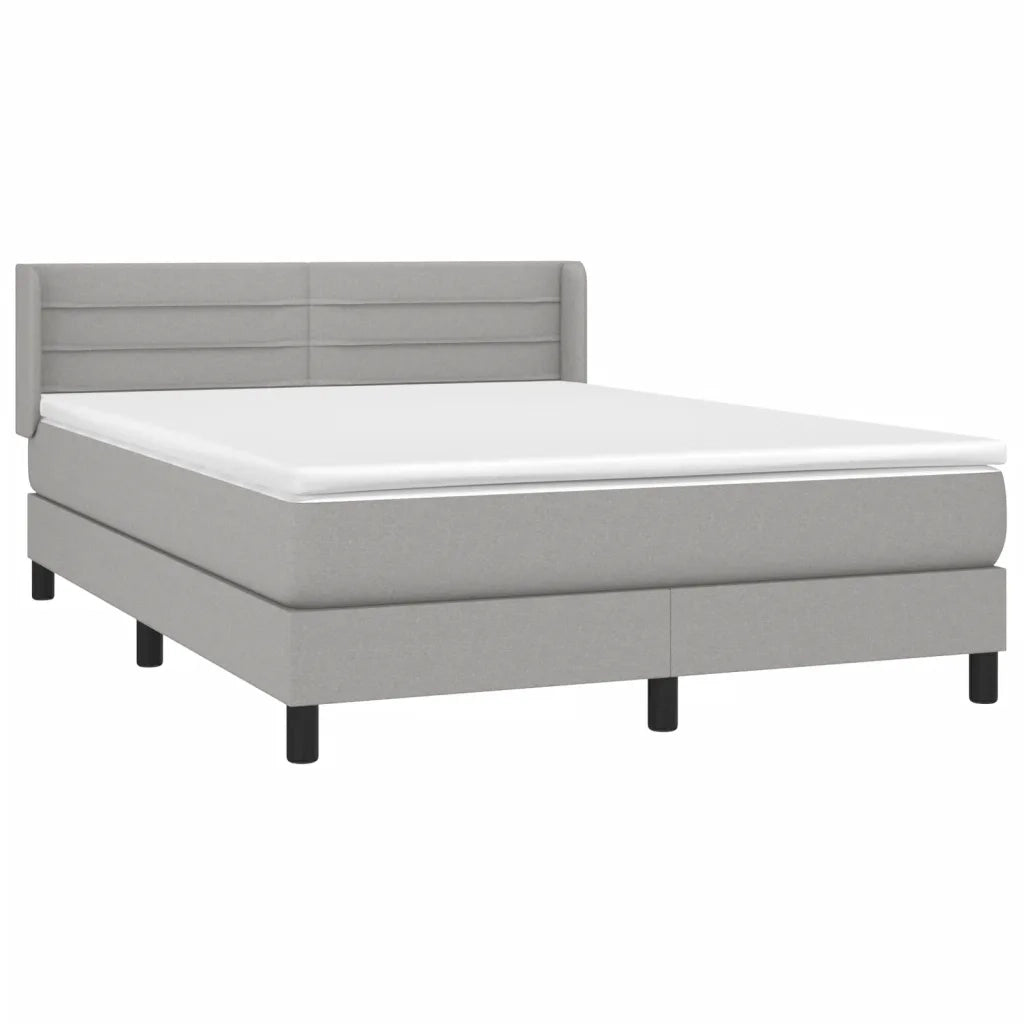 Giroletto a Molle con Materasso Grigio Chiaro 140x190cm Tessuto 3129785