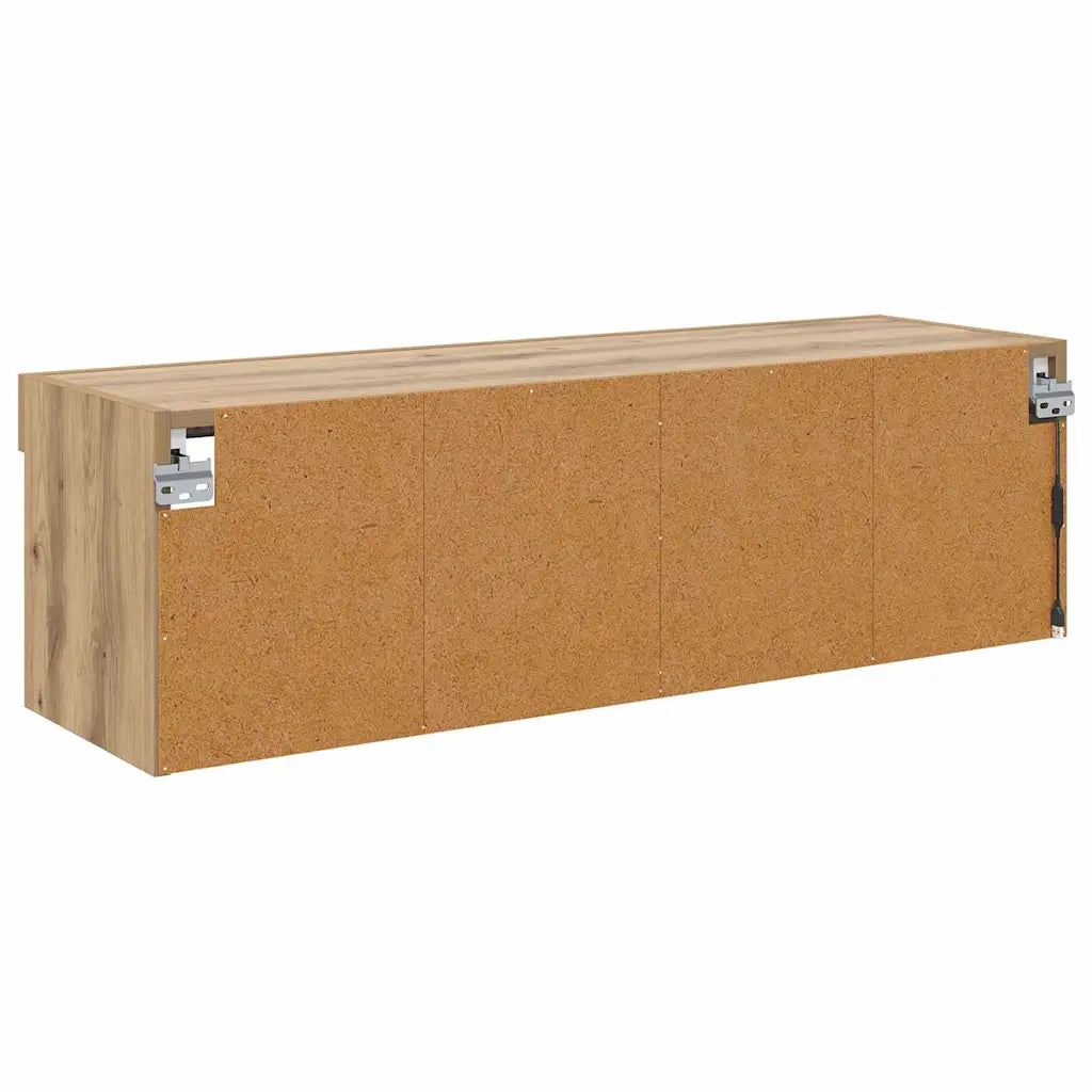 Mobile TV da parete con LED Rovere artigianale 100 x 30 x 30 cm 882967