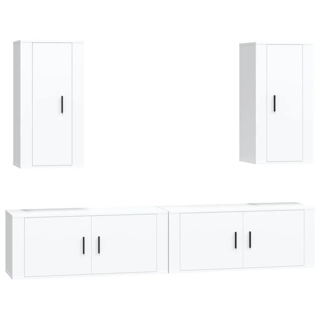 Set di Mobili Porta TV 4 pz Bianco in Legno Multistratocod mxl 124767