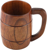 Tazza in Legno Naturale con Maniglia per Bere Vino Rosso Caffè Tè Latte - Legno Naturale