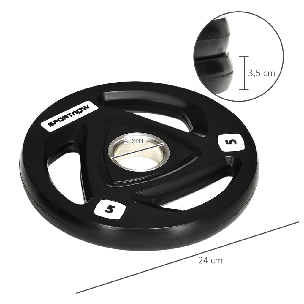 Disco Pesi Olimpico 5 kg ¨C Zephmum ¨C Nero ?24x3,5 cm