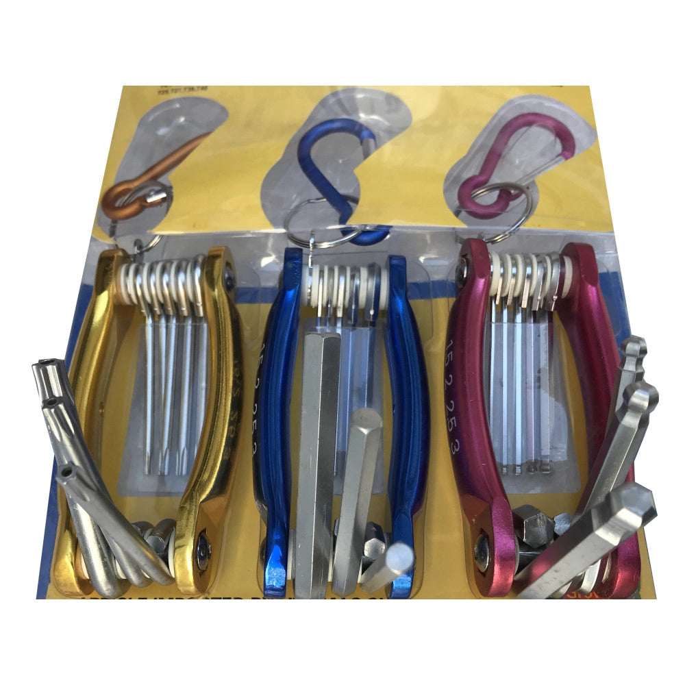Trade Shop - Kit Set 24 Pezzi Chiavini Pieghevoli Torx Forati Esagonali Sferici Ball Point -