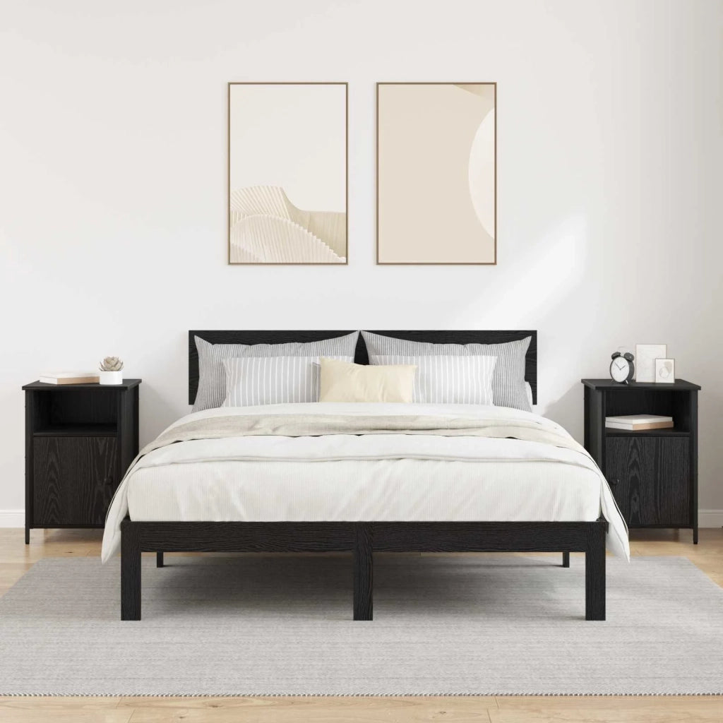 Armadio da Notte 2 pcs Rovere Nero 40 x 42 x 60 cm