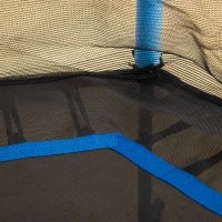 Tappeto Elastico per Bambini con Ingresso a Cerniera e Pali Imbottiti, in Acciaio, PP e EPE, Ø163.5x190 cm, Blu