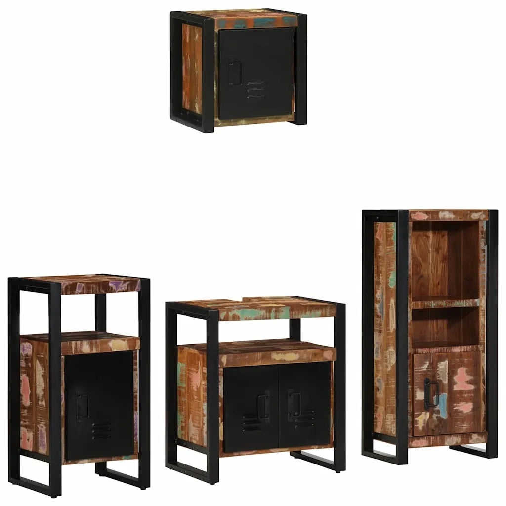 Set di mobili per il bagno 4 pcs Legno Recuperato Massello 3305639