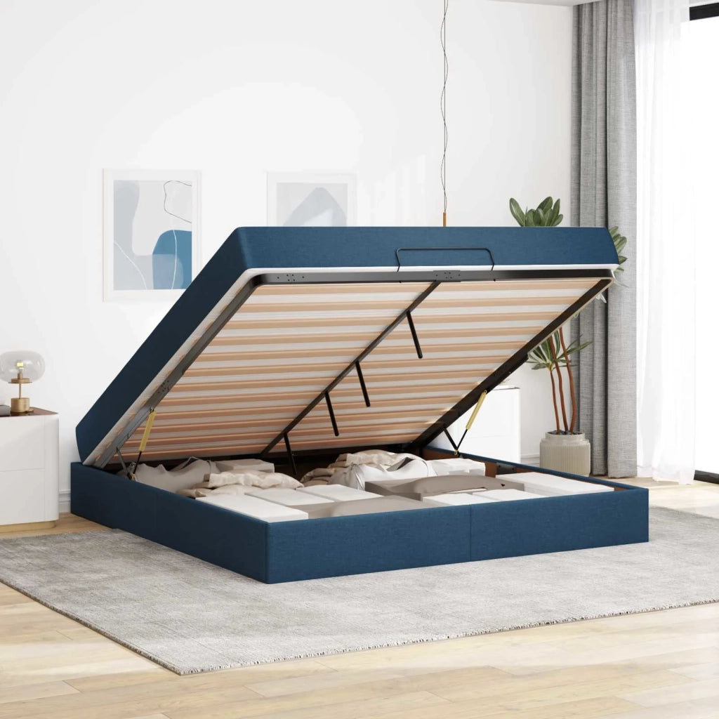 Struttura letto con materasso 2 pcs Blu Tessuto 3399514
