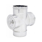 RACCORDO A T 90Â° CON ISPEZIONE DOPPIA PARETE INOX- Diam. 80x130- DK- pezzi 1