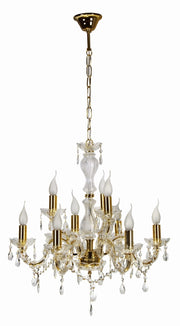 Lampadario Candellux Maria Teresa 9xE14 oro cristallo