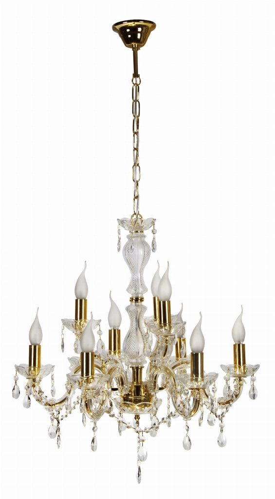 Lampadario Candellux Maria Teresa 9xE14 oro cristallo
