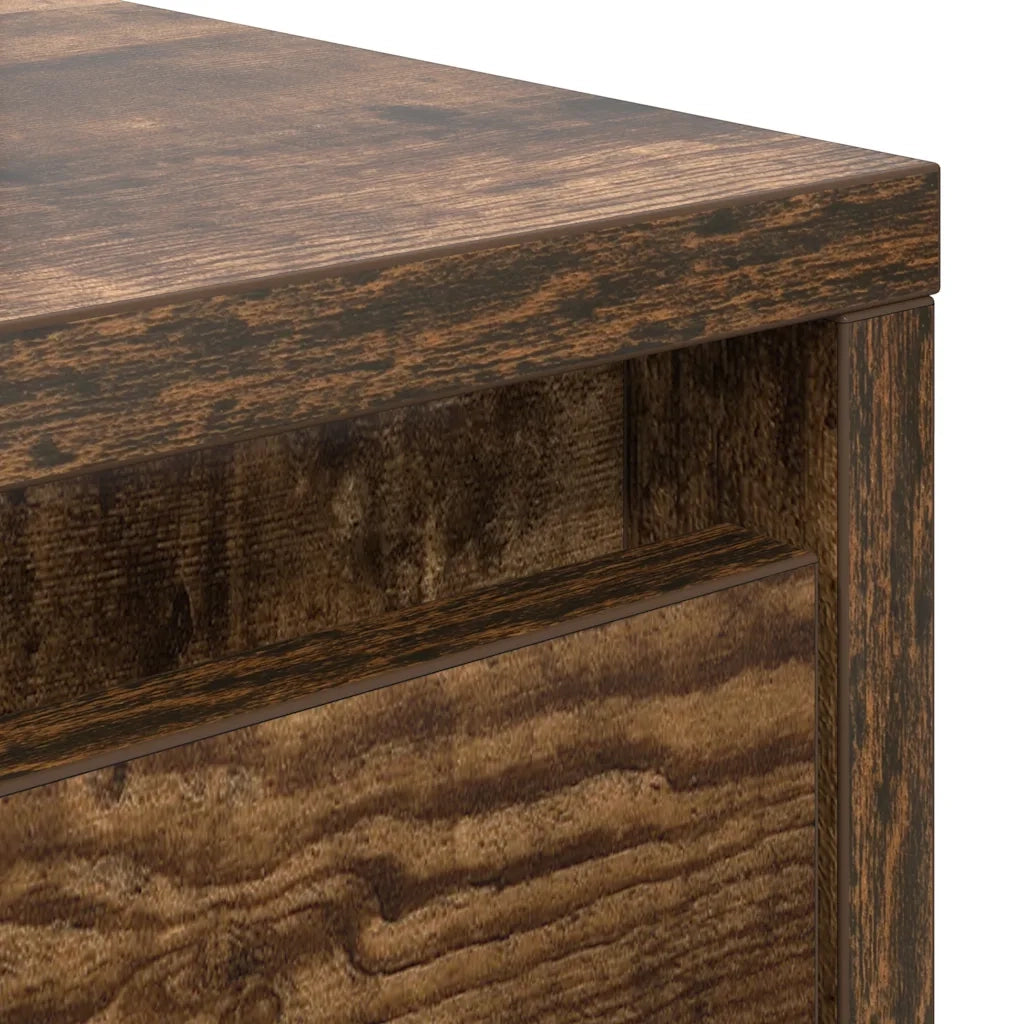 vidaXL Tavolino da Salotto con Cassetti Rovere Fumo 100x100x40 cm