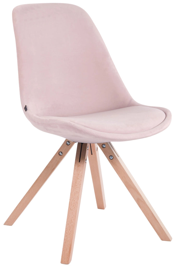 Sedia Toulouse in velluto gambe quadrate rosa,natura