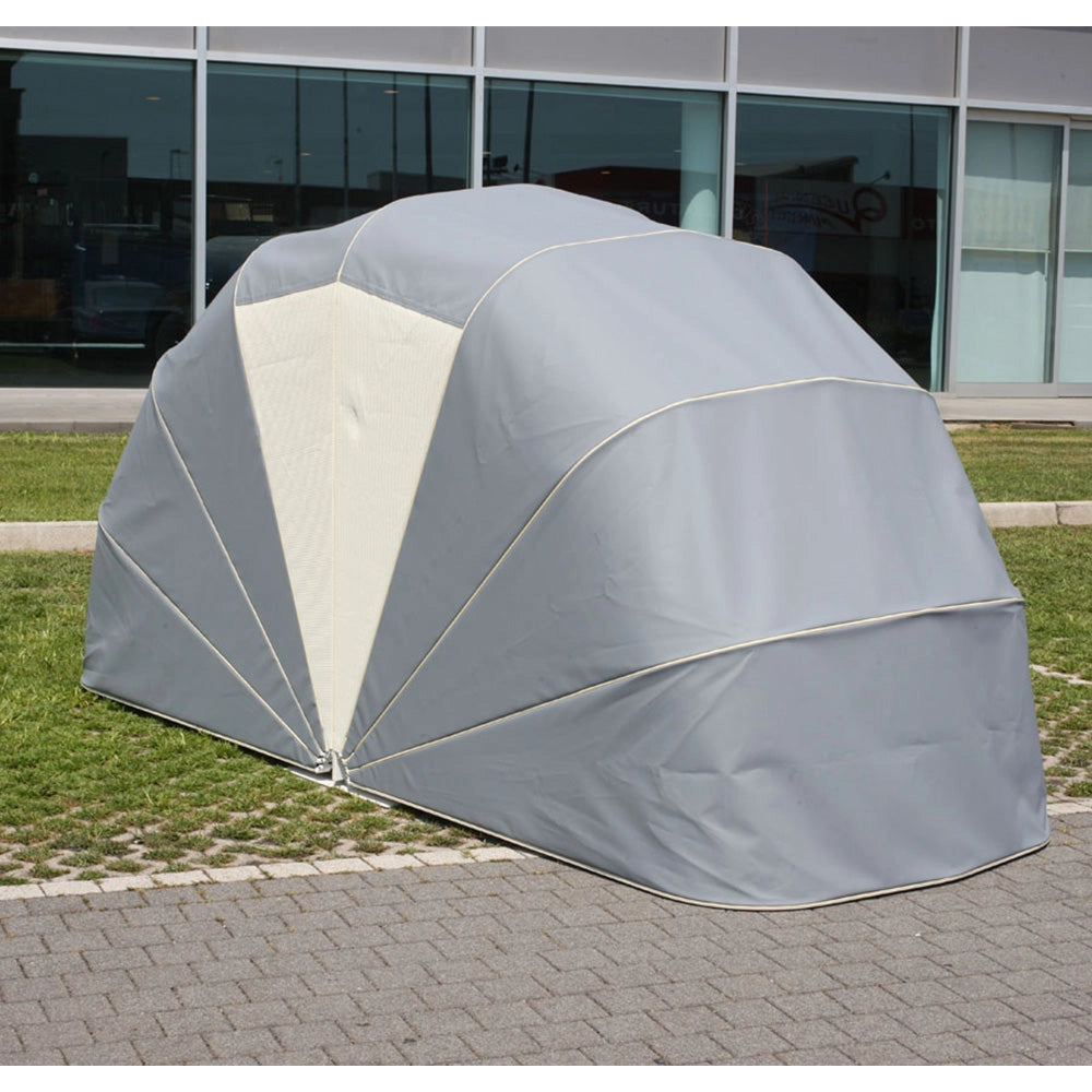 Motobox a Chiocciola Copertura Box in PVC 280x130xh140 cm per Moto Scooter Grigio