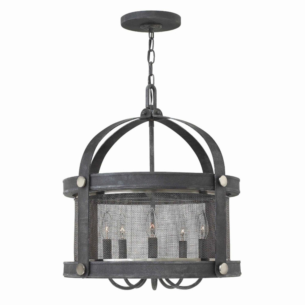 Lampadario Hinkley Holden zinco anticato 5xE14 Ø49,5cm