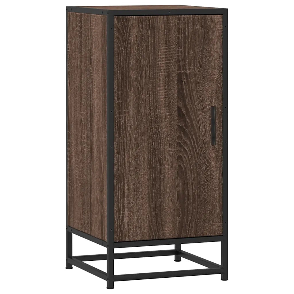 Credenza-Buffet-Armadio da cucina Rovere Marrone 35,5x35x76 cm in Truciolato e Metallo 381905