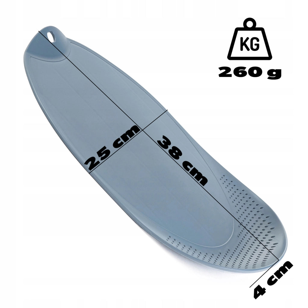 Tagliere da cucina in plastica KADAX con scolapiatti e manico, grigio, 38x25 cm